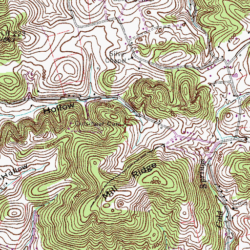 Topographic Map of Cutsinger Cemetery, TN