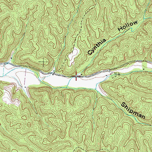 Topographic Map of Cynthia Hollow, TN