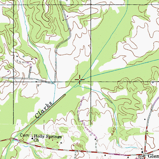 Topographic Map of Cypress Creek, TN