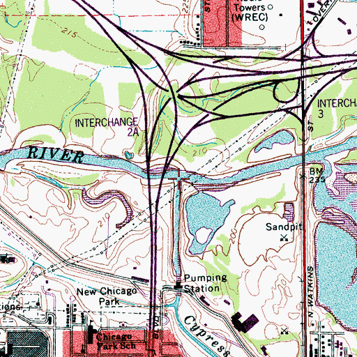 Topographic Map of Cypress Creek, TN