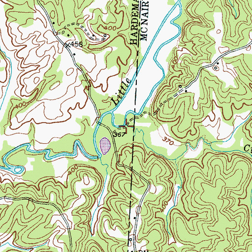 Topographic Map of Cypress Creek, TN