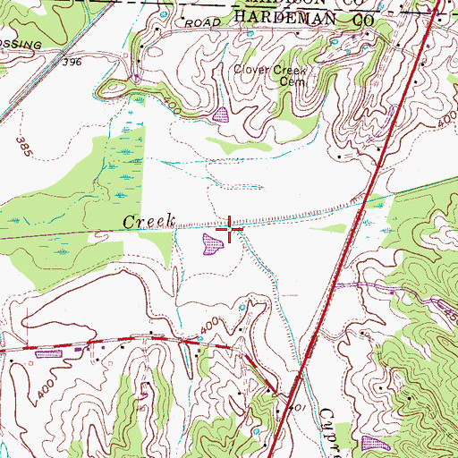 Topographic Map of Cypress Creek, TN
