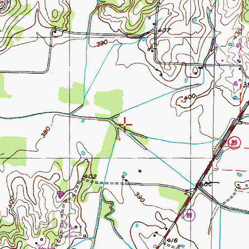 Topographic Map of Cypress Creek Branch, TN