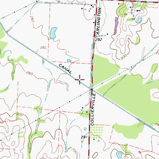 Topographic Map of Cypress Creek Canal, TN