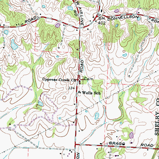 Topographic Map of Cypress Creek Church, TN