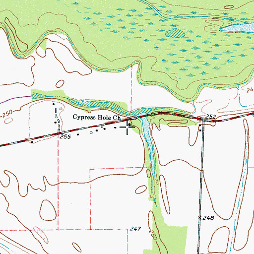 Topographic Map of Cypress Hole Church, TN