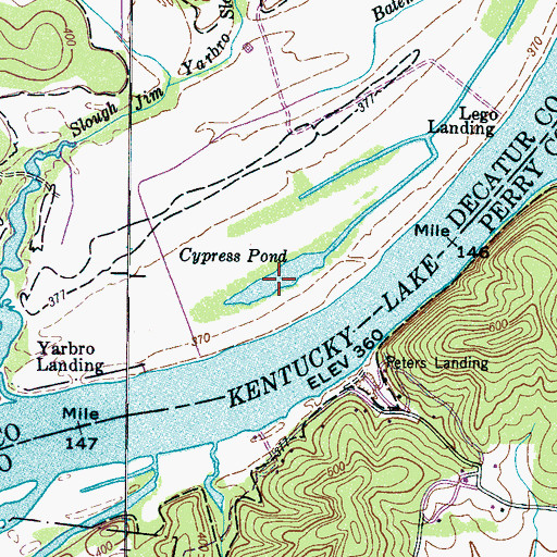 Topographic Map of Cypress Pond, TN