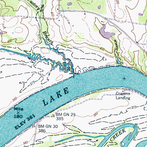 Topographic Map of Cypress Pond Slough, TN