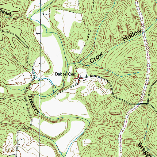 Topographic Map of Dabbs Cemetery, TN
