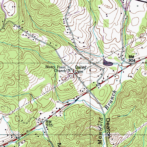 Topographic Map of Dailey Cemetery, TN