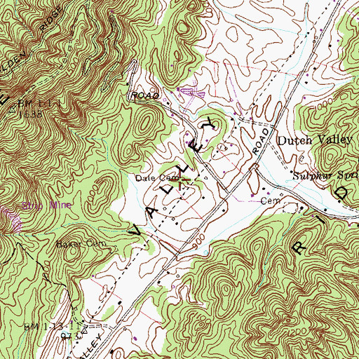 Topographic Map of Dale Cemetery, TN