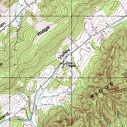 Topographic Map of Dale Chapel, TN
