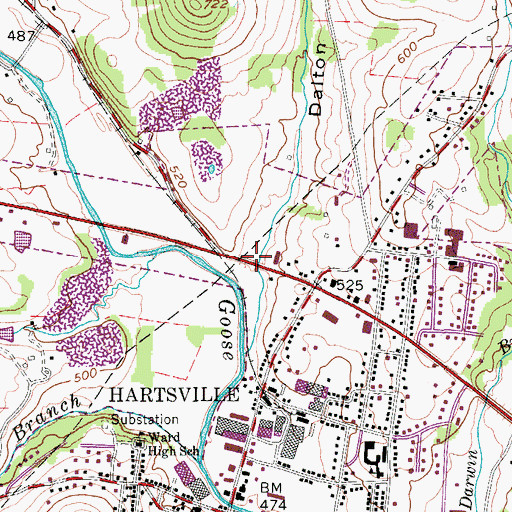 Topographic Map of Dalton Hollow, TN