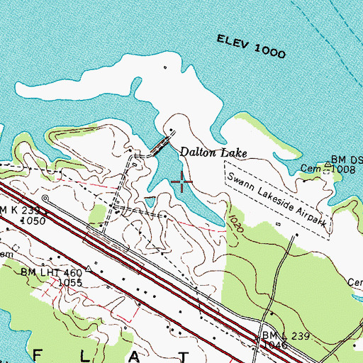 Topographic Map of Dalton Lake, TN