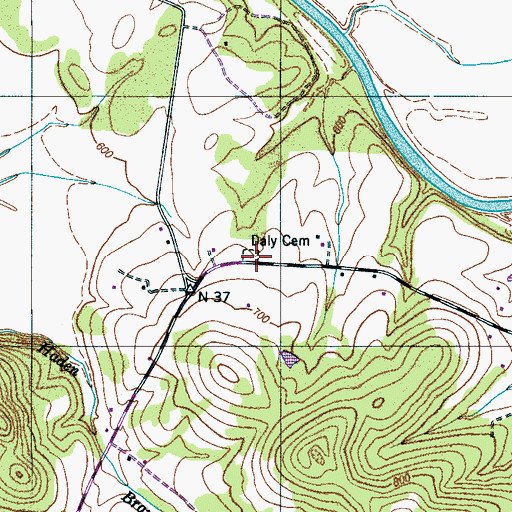 Topographic Map of Daly Cemetery, TN