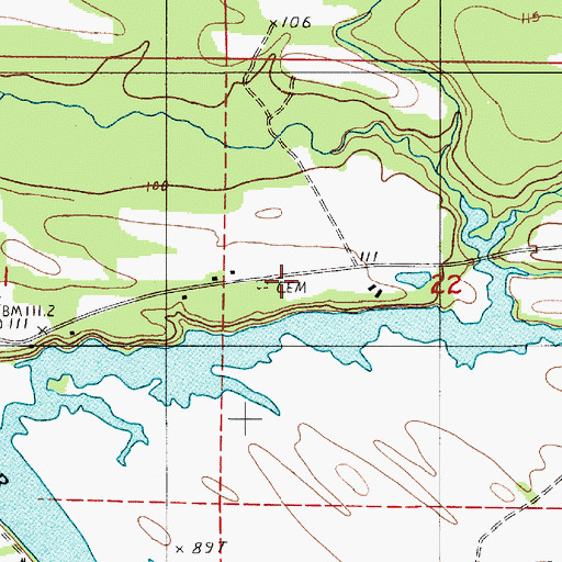 Topographic Map of Turner Field Cemetery, AL