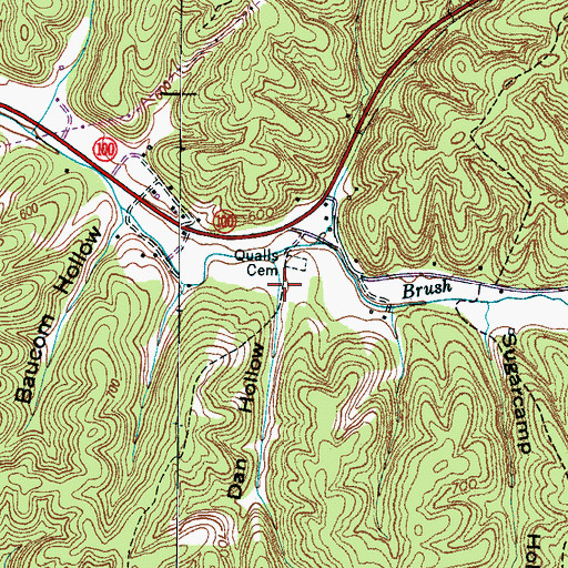 Topographic Map of Dan Hollow, TN