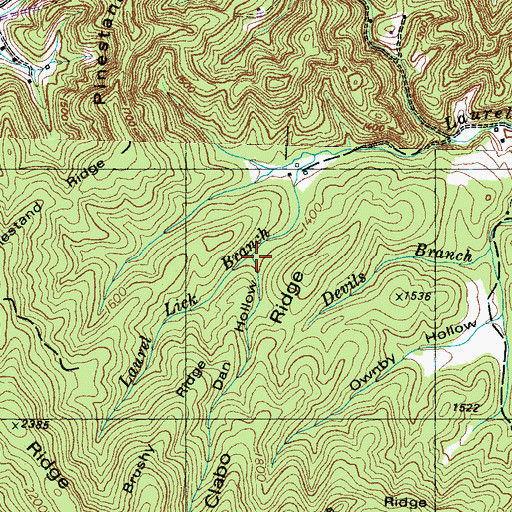 Topographic Map of Dan Hollow, TN