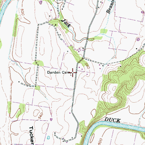 Topographic Map of Darden Cemetery, TN