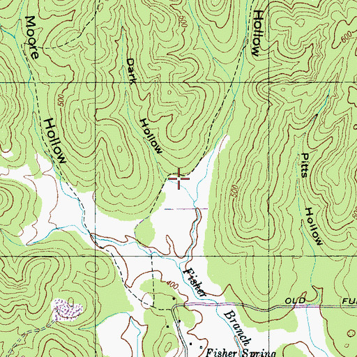 Topographic Map of Dark Hollow, TN