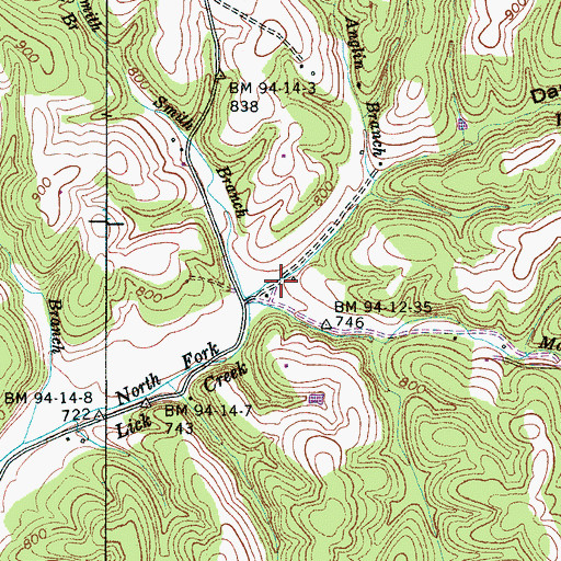 Topographic Map of Dark Hollow, TN