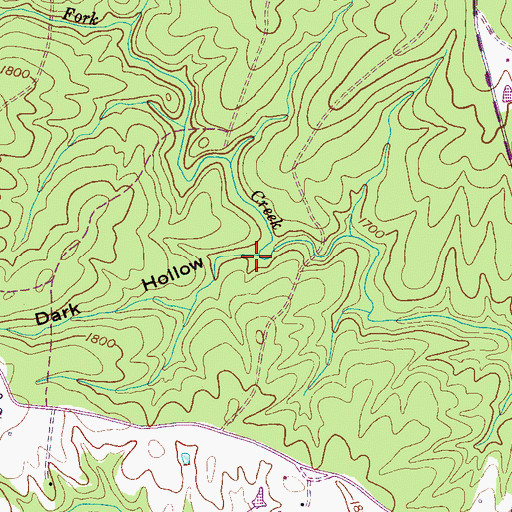 Topographic Map of Dark Hollow, TN