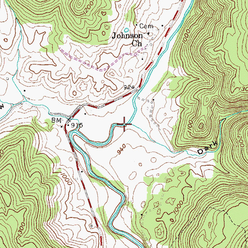 Topographic Map of Dark Hollow, TN