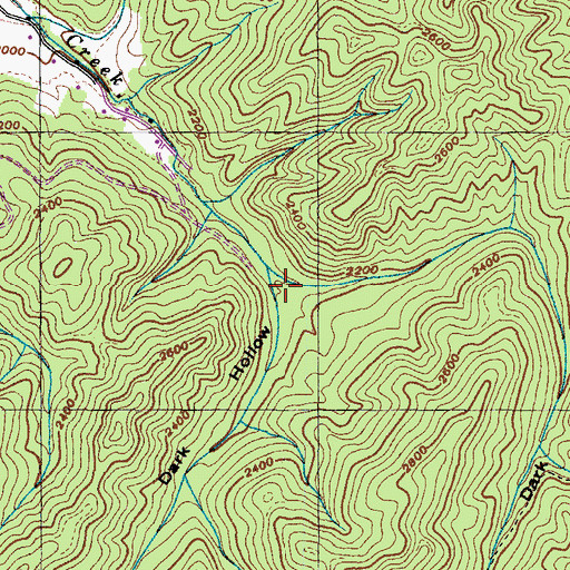 Topographic Map of Dark Hollow, TN