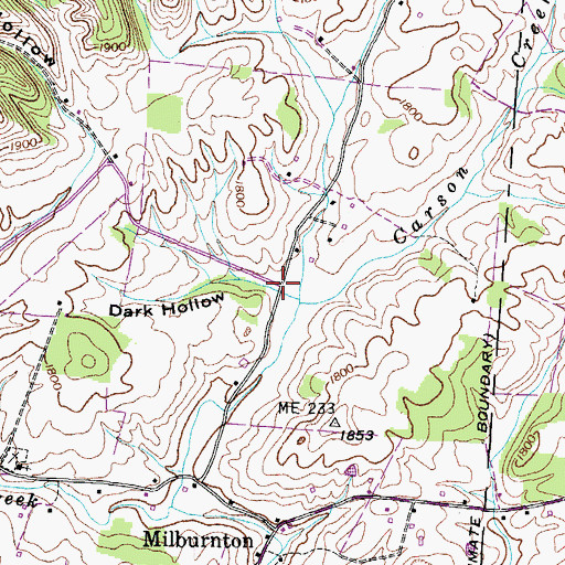 Topographic Map of Dark Hollow, TN