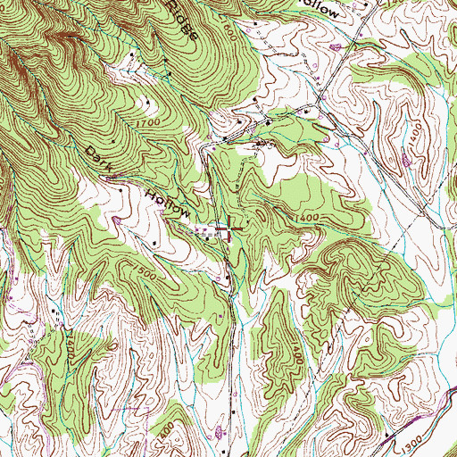 Topographic Map of Dark Hollow, TN