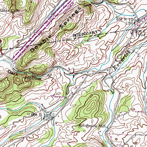 Topographic Map of Dark Hollow, TN