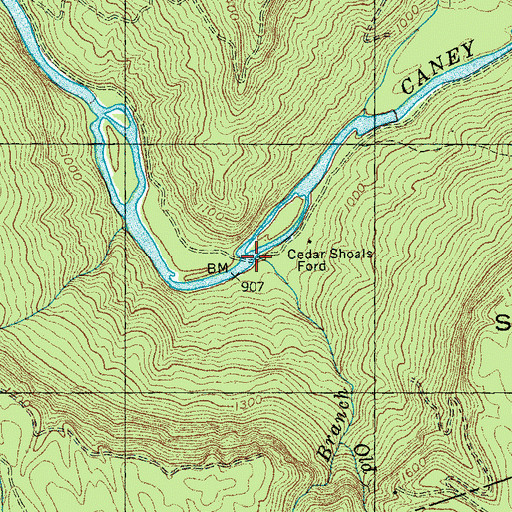 Topographic Map of Dark Hollow Branch, TN