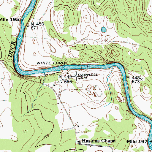 Topographic Map of Darnell Cemetery, TN