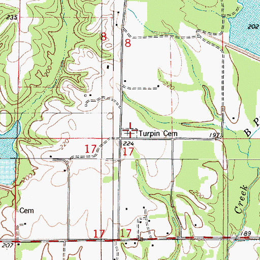 Topographic Map of Turpin Cemetery, AL