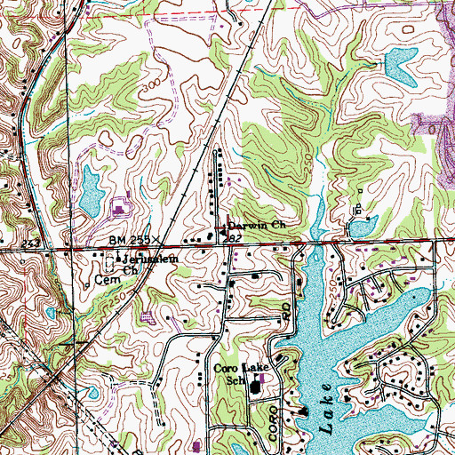 Topographic Map of Darwin Church, TN