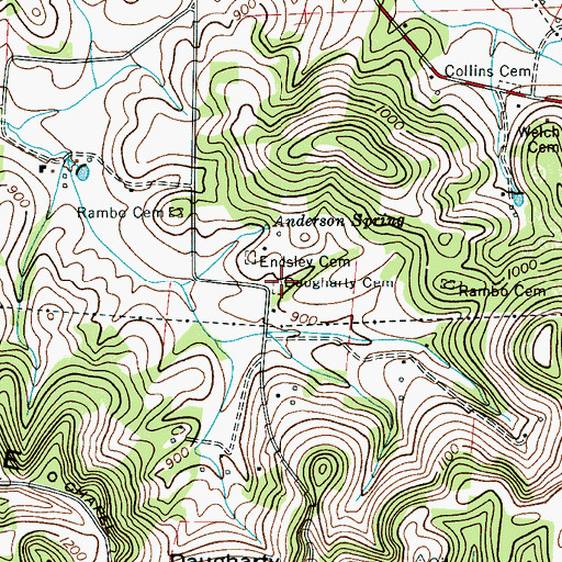 Topographic Map of Daugharty Cemetery, TN