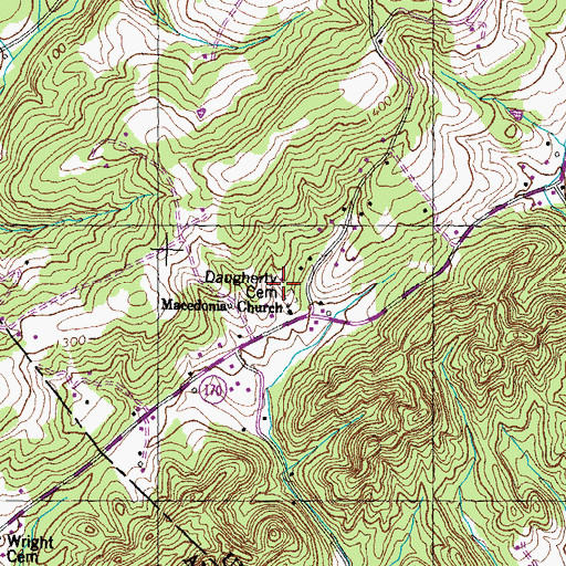Topographic Map of Daugherty Cemetery, TN