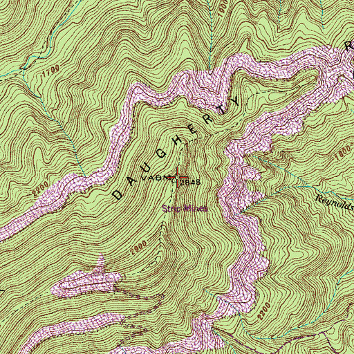 Topographic Map of Daugherty Ridge, TN