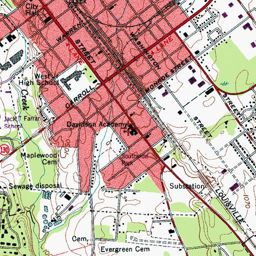 Topographic Map of Davidson Academy, TN