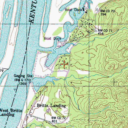 Topographic Map of Davidson Cemetery, TN