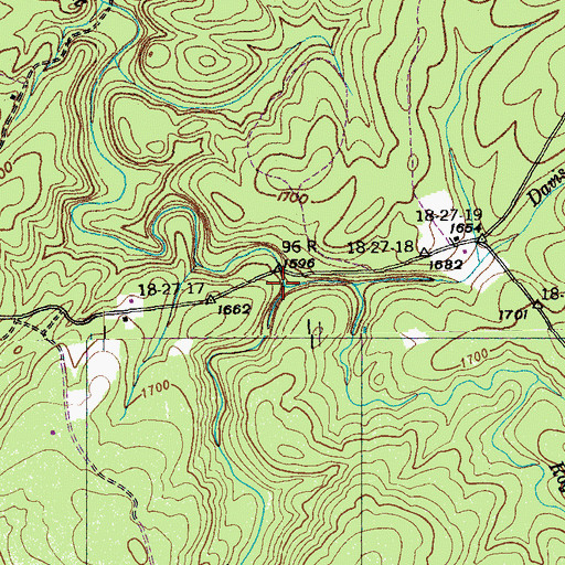 Topographic Map of Davis Branch, TN