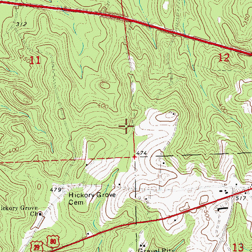 Topographic Map of Tuskegee National Forest, AL