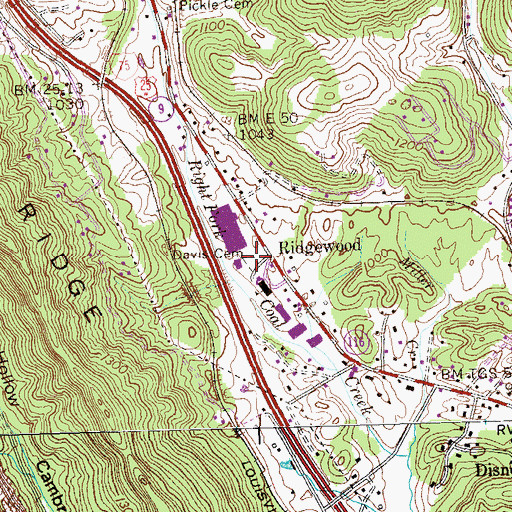 Topographic Map of Davis Cemetery, TN