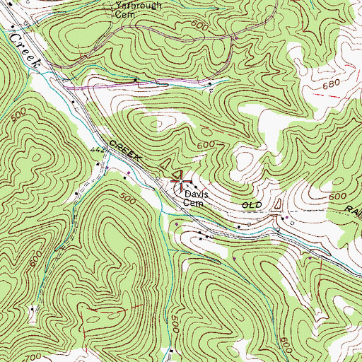 Topographic Map of Davis Cemetery, TN