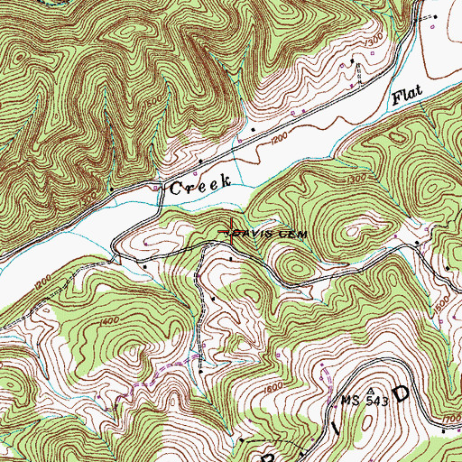 Topographic Map of Davis Cemetery, TN