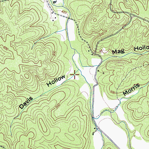 Topographic Map of Davis Hollow, TN