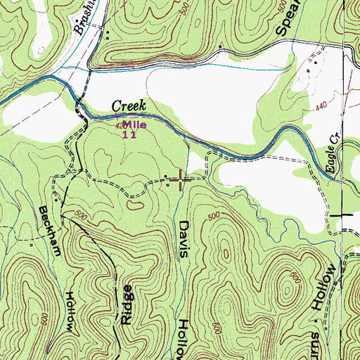Topographic Map of Davis Hollow, TN