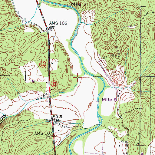 Topographic Map of Davis Hollow, TN