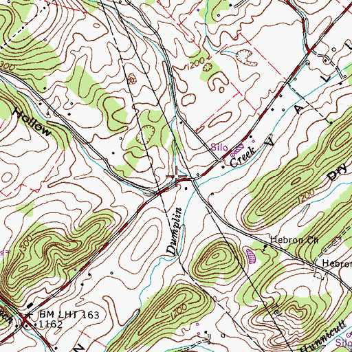 Topographic Map of Davis Hollow, TN
