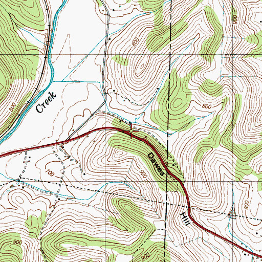 Topographic Map of Dawes Hill, TN